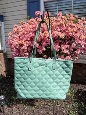Montana West Quilted Tote in Sage Green